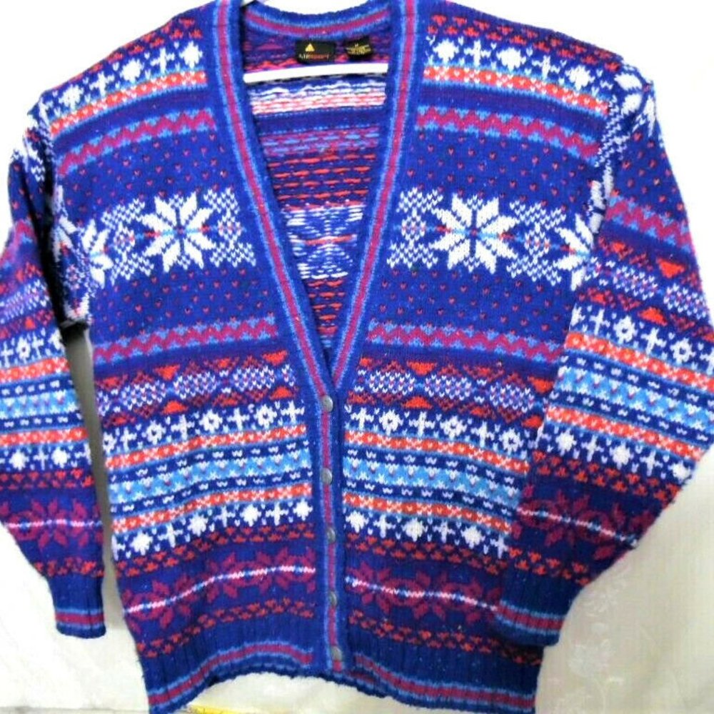 Vintage Liz Sport Cardigan Sweater Collar M Wool M
